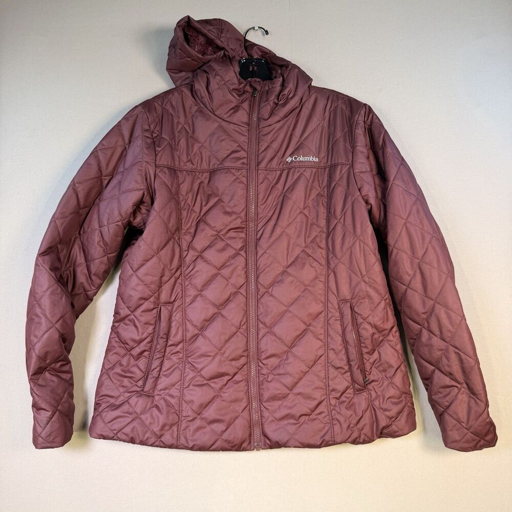 Columbia Women’s Copper Crest II Hooded Jacket X-Large Purple/Maroon - Picture 2 of 14
